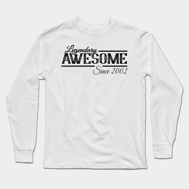 Aswesome Since 2002 Vintage Legend Long Sleeve T-Shirt by HBfunshirts